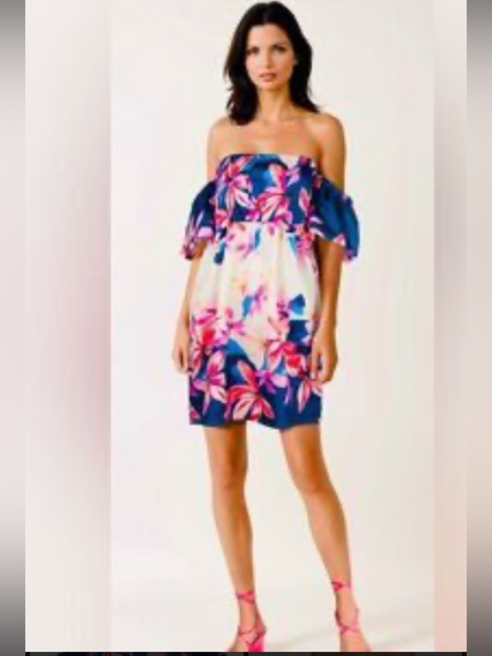 Venus-off-the-shoulder satin mini dress